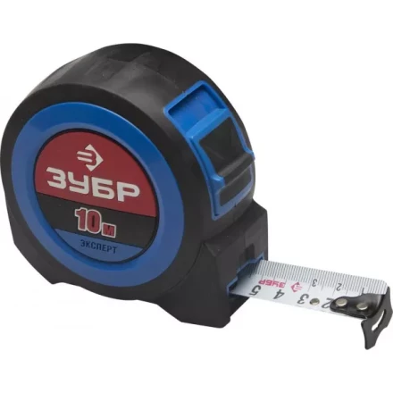 Рулетка ЗУБР, сверхширок полотно, особо длинный вылет, нейлон покрытие, упрочненный двухкомп корпус, 10м/27мм 34059-10-27 купить в Когалыме