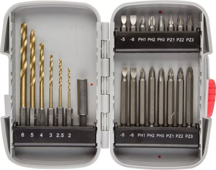 Набор ЗУБР &quot;МАСТЕР&quot;: Насадки для шуруповерта и дрели, биты, биты-сверла, адаптер, 23 предмета 26056-H23 купить в Когалыме