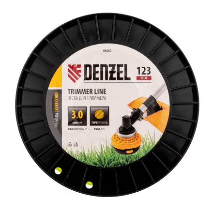 Леска для триммера круглая Denzel, 3,0мм х 123м, на DIN катушке FLEX CORD, 96282 купить в Когалыме