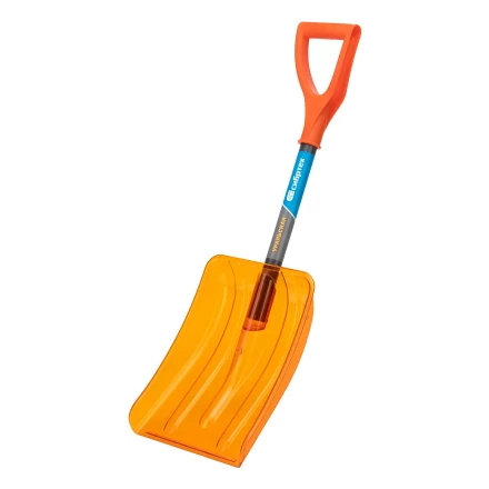 Лопата для уборки снега Сибртех 61673, поликарбонат, 270х360х840 мм, стальной черенок, усиленная купить в Когалыме