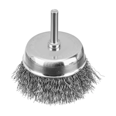 Набор щеток для дрели Denzel, 2 Плоские 50-75мм, 3 Чашки 25-50-75мм, шпилька,  нерж.вит. проволока 74493 купить в Когалыме