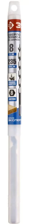 ЗУБР. Сверло по дереву, спираль Левиса, HEX хвостовик, 8х235мм 2948-235-08_z01 купить в Когалыме
