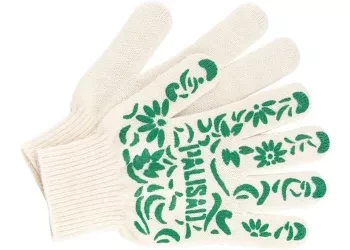 Перчатки садовые х/б, ПВХ узор &quot;летний сад&quot;, 10 класс, PALISAD Россия 67771 купить в Когалыме