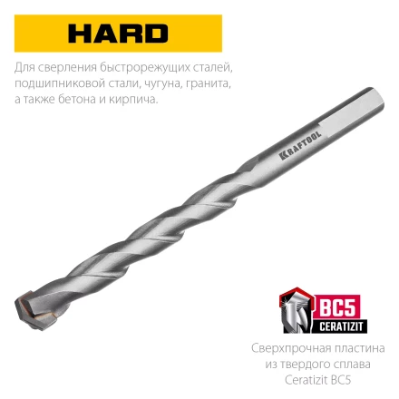 Cверла специальные по твёрдым материалам HARD 29177-160-12 купить в Когалыме