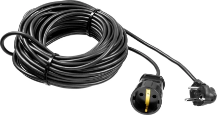 Удлинитель-шнур &quot;ПВС 307-Ш&quot;, 20 м, 2500 Вт, 1 гнездо, ПВС 3х0,75 мм2, ЗУБР 55022-20 купить в Когалыме