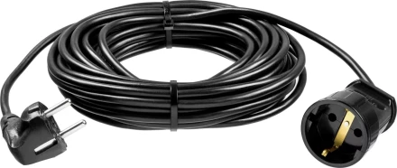 Удлинитель-шнур &quot;ПВС 307-Ш&quot;, 20 м, 2500 Вт, 1 гнездо, ПВС 3х0,75 мм2, ЗУБР 55022-20 купить в Когалыме