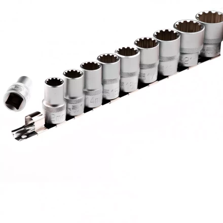Набор универсальных торцевых головок 1/2 SpLine CrV 10 шт 10-22 мм Stels 13641 купить в Когалыме