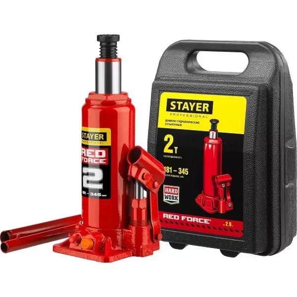 Домкрат STAYER "PROFI" гидравлический бутылочный, в кейсе, 2т, 148-278мм 43160-2-K купить в Когалыме