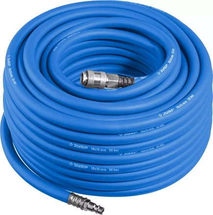 ЗУБР 20 м, 10 х 15 мм, 20 бар, воздушный шланг с фитингами рапид, Профессионал (6481-20) купить в Когалыме