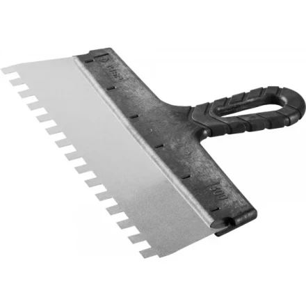 Шпатель ЗУБР &quot;МАСТЕР&quot; ФАСАДНЫЙ, нержавеющее полотно, 300мм, зуб 10х10мм 10078-30-10 купить в Когалыме