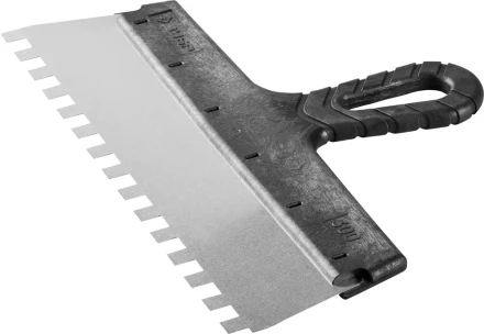 Шпатель ЗУБР &quot;МАСТЕР&quot; ФАСАДНЫЙ, нержавеющее полотно, 300мм, зуб 10х10мм 10078-30-10 купить в Когалыме