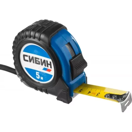 Рулетка СИБИН, обрезиненный пластиковый корпус, 5м/19мм 34019-05-19 купить в Когалыме