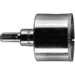 Коронка ЗУБР алмазная в сборе по кафелю, керамике с центрирующим сверлом и имбусовым ключом, зерно 60, 45мм 29850-45