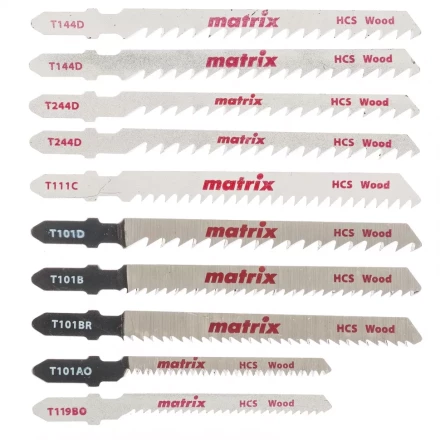 Набор полотен для электролобзика по дереву 10 шт T-SET1007 Matrix 78249 купить в Когалыме