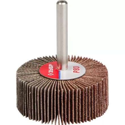 Круг шлифовальный ЗУБР &quot;МАСТЕР&quot; веерный лепестковый, на шпильке, тип КЛО, зерно-электрокорунд нормальный, P80, 20х50мм 36601-080 купить в Когалыме
