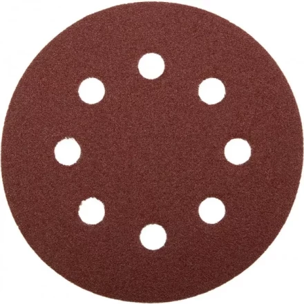 Круг шлифовальный ЗУБР &quot;МАСТЕР&quot; универсальный, из абразивной бумаги на велкро основе, 8 отверстий, Р60, 125мм, 5шт 35562-125-060 купить в Когалыме