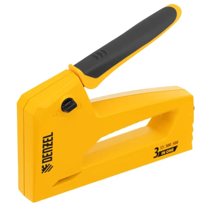 Степлер мебельный Denzel 40214, алюминиевый корпус, тип 53, 6-14 мм, тип 300, 15 мм, тип 500, 15 мм купить в Когалыме