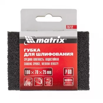 Губка для шлифования 100 х 70 х 25 мм средняя плотн. P40 MATRIX 75711 купить в Когалыме