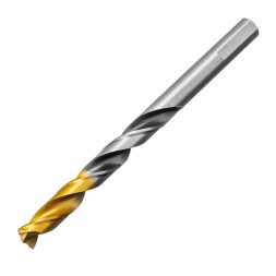 Сверло спиральное по металлу Denzel 9 x 125мм, Р6М5, Golden Tip, многогранная заточка, 718284