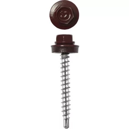 Саморезы ЗУБР окраш., RAL 8028 земел.-коричн., для крепл. кров. матер. к дерев. обреш., 4.8x35мм, 380шт 4-300315-48-035-8028 купить в Когалыме