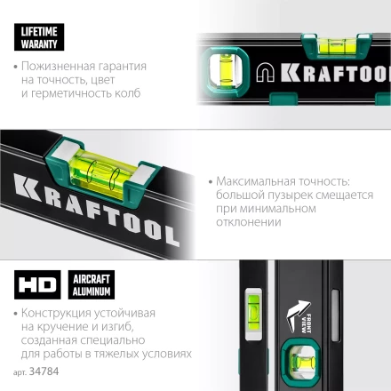 Профессиональный магнитный уровень с зеркальным глазком KRAFTOOL 34784 купить в Когалыме