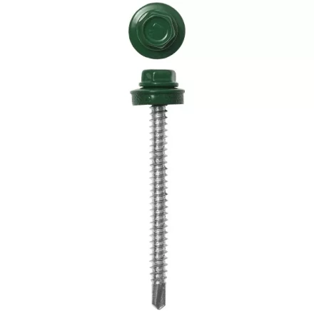 Саморезы ЗУБР окраш., RAL 6002 зелен. лист, для крепл. кров. матер. к дерев. обреш., 4.8x60мм, 1000шт 4-300310-48-060-6002 купить в Когалыме