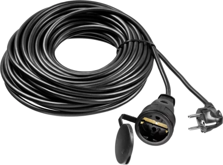 Удлинитель-шнур &quot;ПВС 315-Ш&quot;, 20 м, 3500 Вт, 1 гнездо, IP44, ПВС 3х1,5 мм2, ЗУБР 55020-20 купить в Когалыме