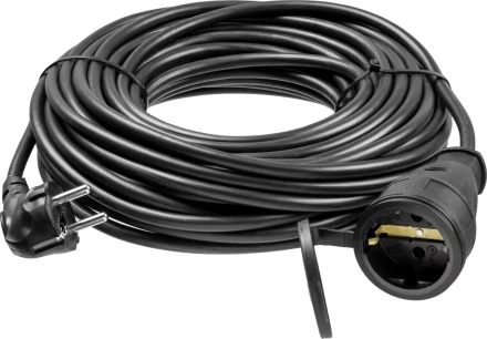 Удлинитель-шнур &quot;ПВС 315-Ш&quot;, 20 м, 3500 Вт, 1 гнездо, IP44, ПВС 3х1,5 мм2, ЗУБР 55020-20 купить в Когалыме