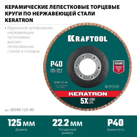Круги лепестковые керамические торцевые 36598-125-40 купить в Когалыме
