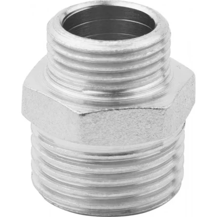 Бочонок ЗУБР &quot;ЭКСПЕРТ&quot; переходной, никелированная латунь, 1/2&quot;-3/8&quot; 51243-1/2-3/8 купить в Когалыме