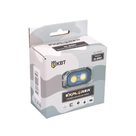 Фонарик налобный светодиодный со встроенным аккумулятором КВТ HL-6597 (88900) купить в Когалыме