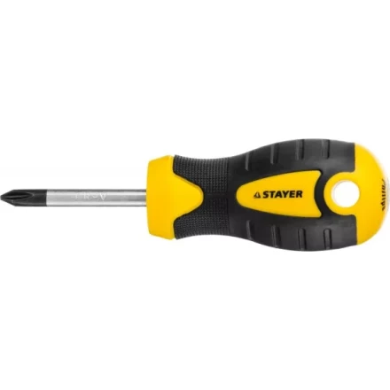 Отвертка STAYER &quot;MASTER&quot; &quot;ТECHNO&quot;, двухкомпонентная рукоятка, магнитный наконечник, Cr-V, PH1x38мм 2508-38-1_z02 купить в Когалыме