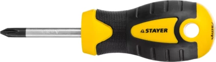 Отвертка STAYER &quot;MASTER&quot; &quot;ТECHNO&quot;, двухкомпонентная рукоятка, магнитный наконечник, Cr-V, PH1x38мм 2508-38-1_z02 купить в Когалыме