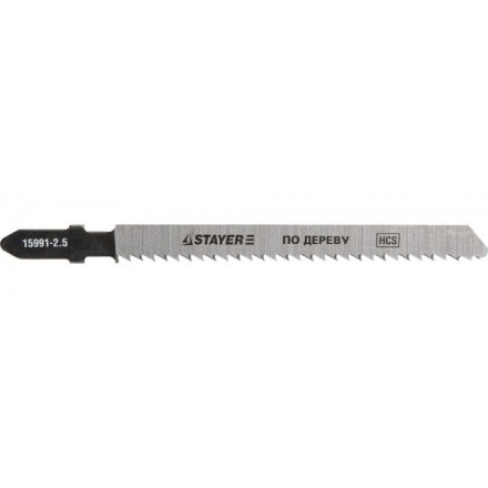 Полотна STAYER &quot;PROFI&quot;, T101BR, для эл/лобзика, HCS, по дереву, фанере, ламинату, обратн. рез, EU-хвост., шаг 2,5мм, 75мм, 2шт 15991-2.5_z01 купить в Когалыме