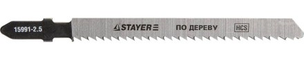 Полотна STAYER &quot;PROFI&quot;, T101BR, для эл/лобзика, HCS, по дереву, фанере, ламинату, обратн. рез, EU-хвост., шаг 2,5мм, 75мм, 2шт 15991-2.5_z01 купить в Когалыме