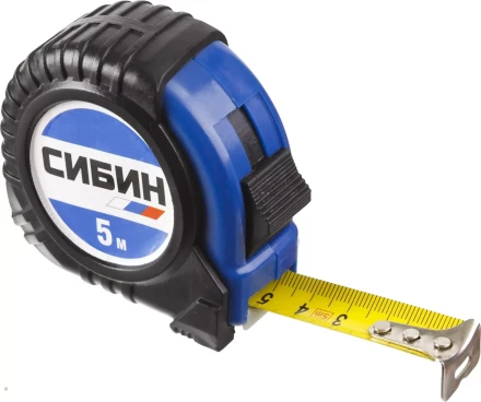 Рулетка СИБИН, обрезиненный пластиковый корпус, 5м/25мм 34019-05-25 купить в Когалыме