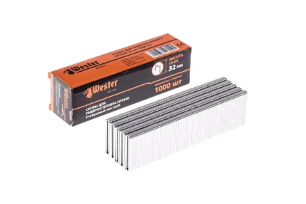 Скобы для степлера WESTER 826-019 32 мм, тип 18GA, 1000 шт. купить в Когалыме