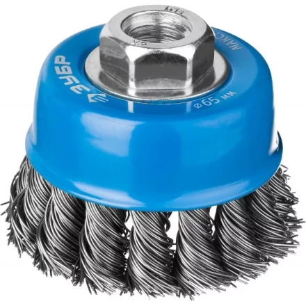 ЗУБР &quot;ПРОФЕССИОНАЛ&quot;. Щетка чашечная для УШМ, плетеные пучки стальной проволоки 0,5мм, 65ммхМ14 35275-065_z02 купить в Когалыме