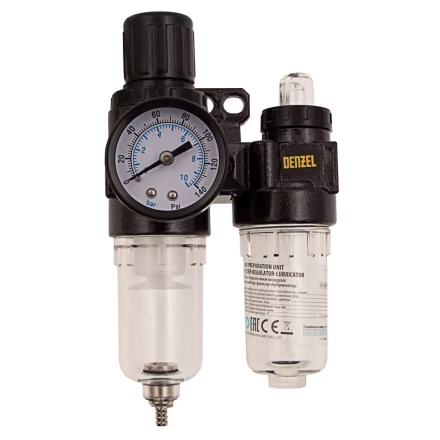 Блок подготовки воздуха регулятор-фильтр-лубрикатор FLR1500, 10 бар, 1500 л/мин, 1/4&quot; Denzel 57469 купить в Когалыме