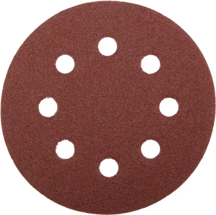 Круг шлифовальный ЗУБР &quot;МАСТЕР&quot; универсальный, из абразивной бумаги на велкро основе, 8 отверстий, Р80, 115мм, 5шт 35560-115-080 купить в Когалыме