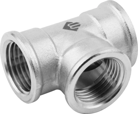 Тройник ЗУБР "ЭКСПЕРТ", никелированная латунь, г/г/г, 1/2" 51252-1/2 купить в Когалыме