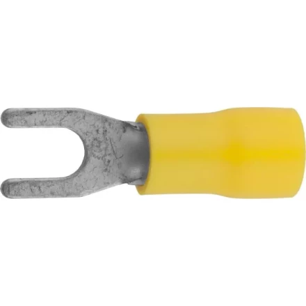 Наконечник СВЕТОЗАР для кабеля, изолированный, с вилкой, желтый, вн. d 4,3мм, под болт 8мм, провод 4-6мм2, 48А, 10шт 49420-60 купить в Когалыме