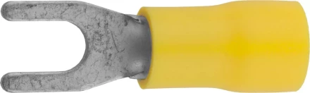 Наконечник СВЕТОЗАР для кабеля, изолированный, с вилкой, желтый, вн. d 4,3мм, под болт 8мм, провод 4-6мм2, 48А, 10шт 49420-60 купить в Когалыме