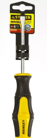 Отвертка STAYER &quot;MASTER&quot; &quot;HERCULES&quot;, Сr-V, противоскользящая рукоятка, SL6,0x100мм 25051-06-10_z02 купить в Когалыме