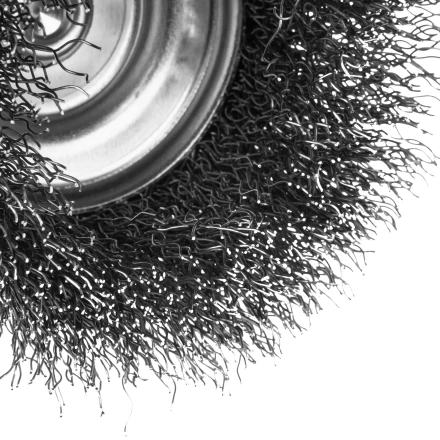 Щетка для дрели Denzel, 75 мм, Чашка, со шпилькой, нержавеющая витая проволока, 744773 купить в Когалыме