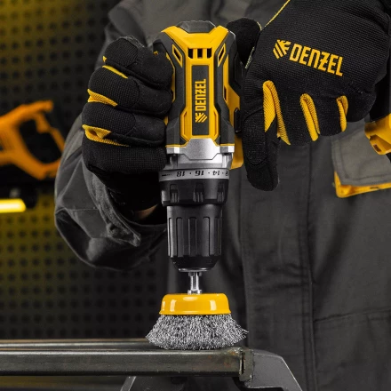 Щетка для дрели Denzel, 75 мм, Чашка, со шпилькой, нержавеющая витая проволока, 744773 купить в Когалыме