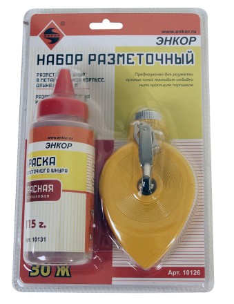 Набор разметочный металлический корпус 30 м краска красная Энкор 10126 купить в Когалыме