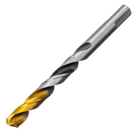 Сверло спиральное по металлу Denzel 10 x 133мм, Р6М5, Golden Tip, многогранная заточка, 718285 купить в Когалыме