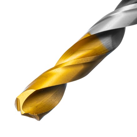 Сверло спиральное по металлу Denzel 10 x 133мм, Р6М5, Golden Tip, многогранная заточка, 718285 купить в Когалыме