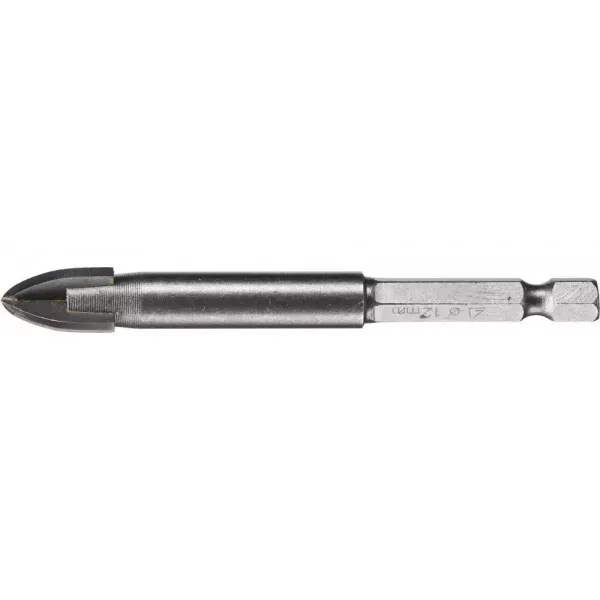 Сверло по кафелю, керамике, стеклу, с четырьмя режущими лезвиями, шестигранный хвостовик, 12 мм, STAYER "PROFESSIONAL" 2985-12 2985-12_z01 купить в Когалыме